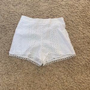 Women's White Lace Shorts